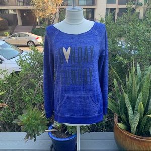 Z BY ZOBHA Sunday Is My Funday Sweatshirt Boatneck Size Small